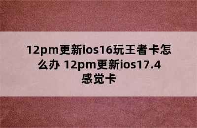 12pm更新ios16玩王者卡怎么办 12pm更新ios17.4感觉卡